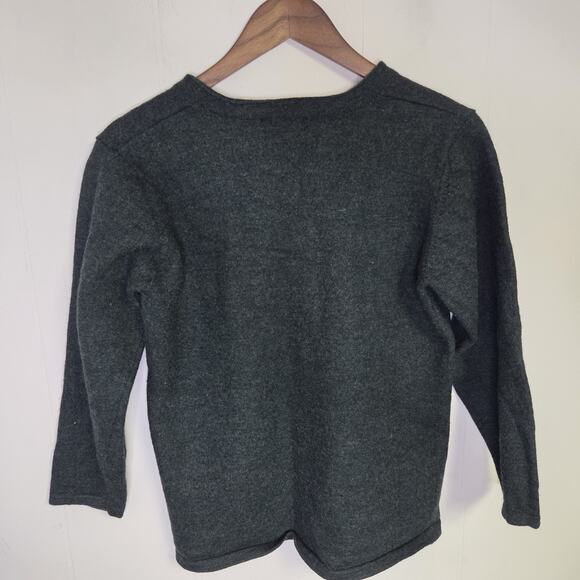 Merino Wool Cardigan Sweater Pure New Wool Dark Green Charter Club Size XL - Picture 2 of 5